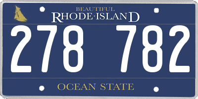 RI license plate 278782