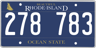 RI license plate 278783