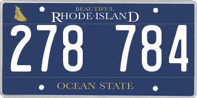 RI license plate 278784