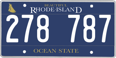 RI license plate 278787