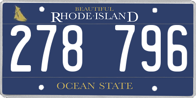 RI license plate 278796