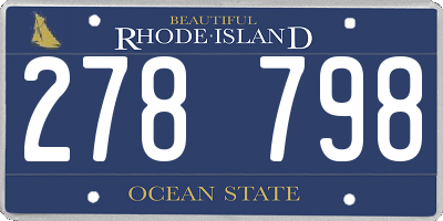 RI license plate 278798