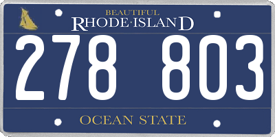 RI license plate 278803