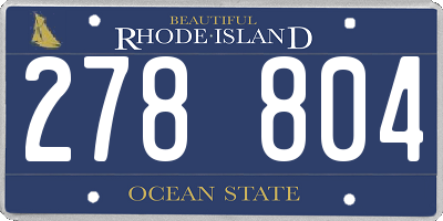 RI license plate 278804