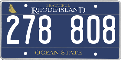RI license plate 278808