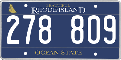 RI license plate 278809