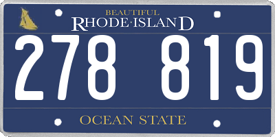 RI license plate 278819