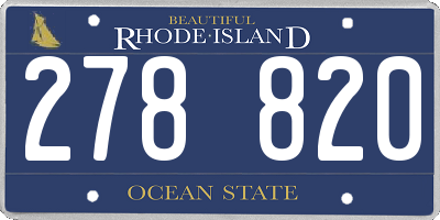 RI license plate 278820