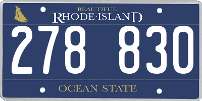 RI license plate 278830