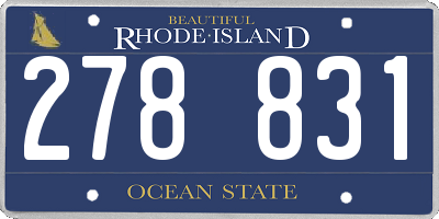 RI license plate 278831