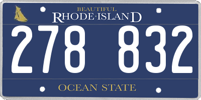 RI license plate 278832