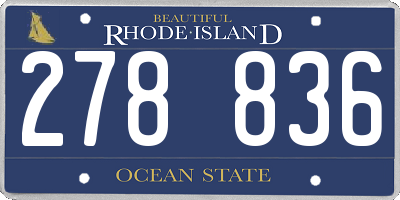 RI license plate 278836