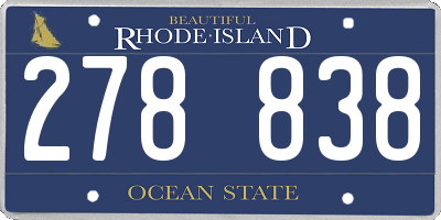 RI license plate 278838
