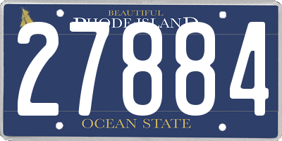 RI license plate 27884