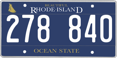 RI license plate 278840