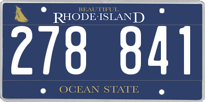RI license plate 278841