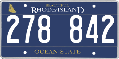 RI license plate 278842