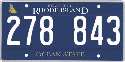 RI license plate 278843