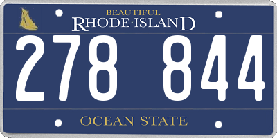 RI license plate 278844