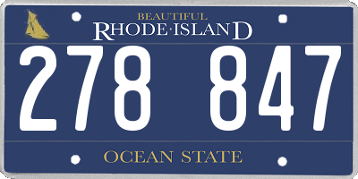 RI license plate 278847