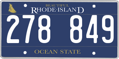 RI license plate 278849