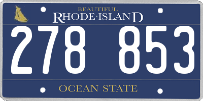 RI license plate 278853