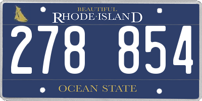 RI license plate 278854