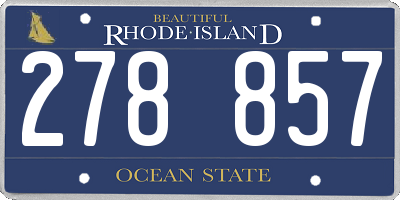 RI license plate 278857
