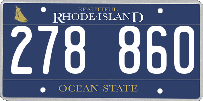 RI license plate 278860