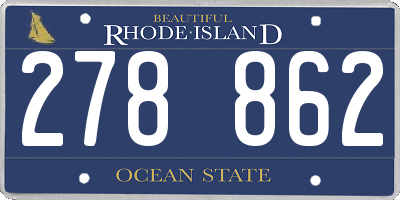 RI license plate 278862