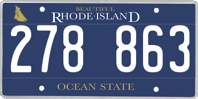 RI license plate 278863