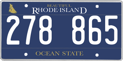 RI license plate 278865