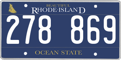 RI license plate 278869