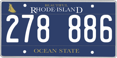 RI license plate 278886