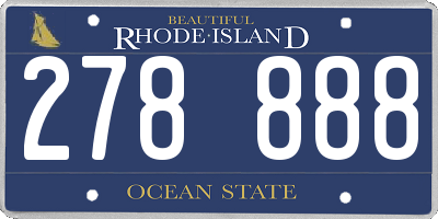 RI license plate 278888