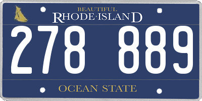 RI license plate 278889