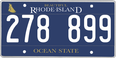 RI license plate 278899