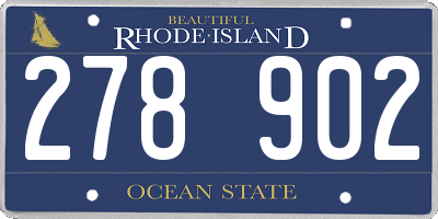 RI license plate 278902