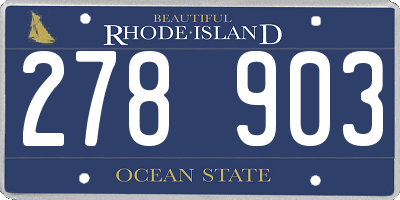 RI license plate 278903