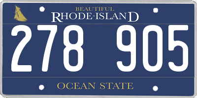 RI license plate 278905