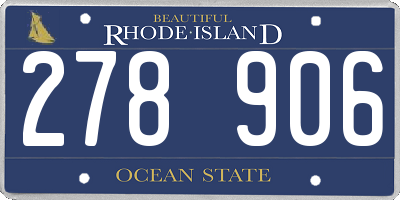 RI license plate 278906