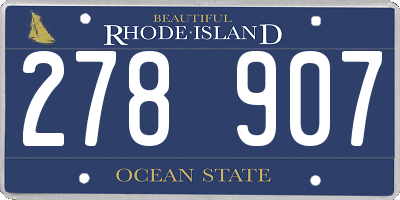 RI license plate 278907