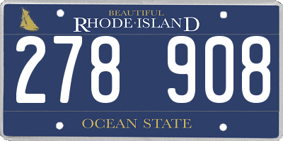 RI license plate 278908