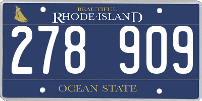 RI license plate 278909