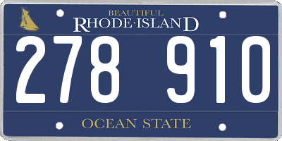 RI license plate 278910