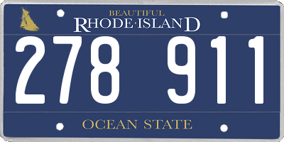 RI license plate 278911