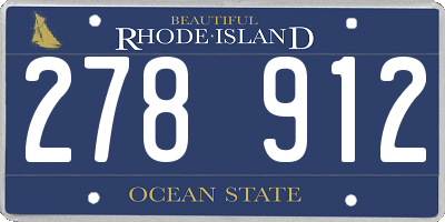 RI license plate 278912