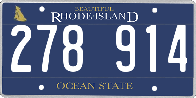 RI license plate 278914