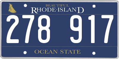 RI license plate 278917