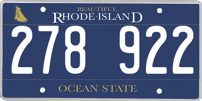 RI license plate 278922
